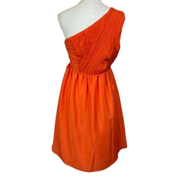 Miss Me MM Couture Ruched One Shoulder Mini Dress Orange Lined Size Medium - Picture 4 of 14